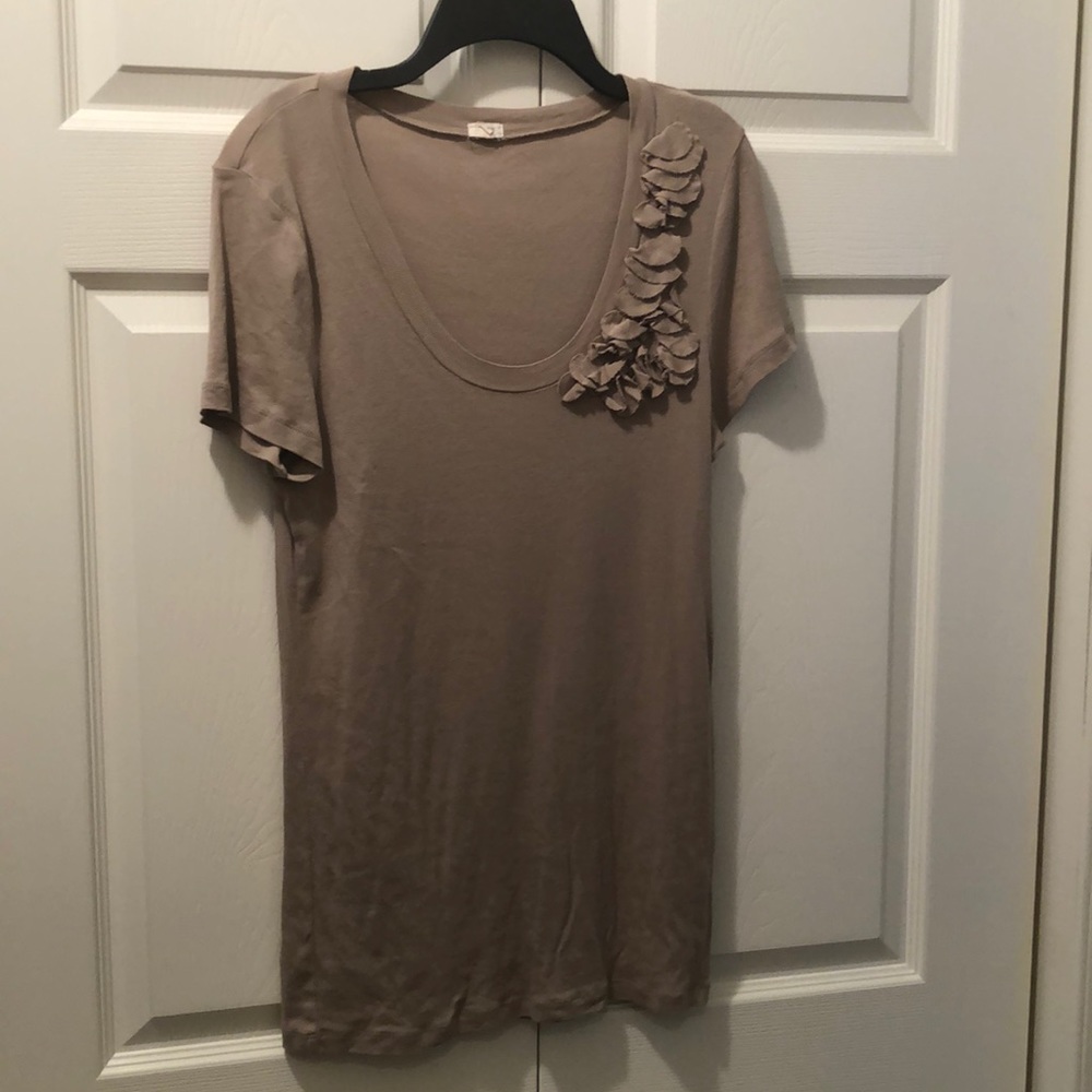 JCrew Scoop Tshirt with tonal petals